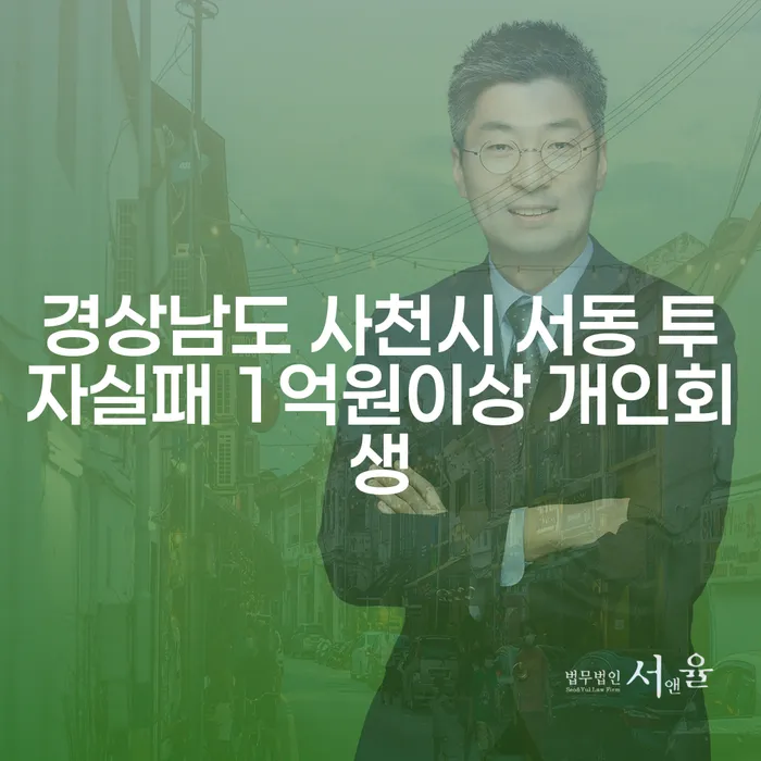 경상남도 사천시 서동에서 1억원 이상 투자실패 후 개인회생을 신청해야 할까요?