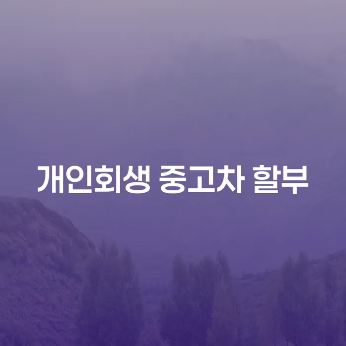 개인회생 중고차 할부가 가능한가요? 고령군 개인회생의 모든 것